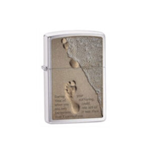 Zippo Footprint Brushed Chrome Lighter