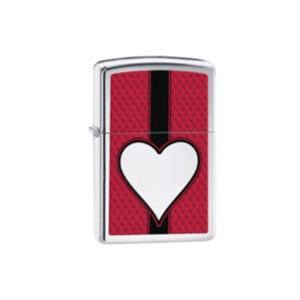 Heart Pocket Lighter High Polish Chrome