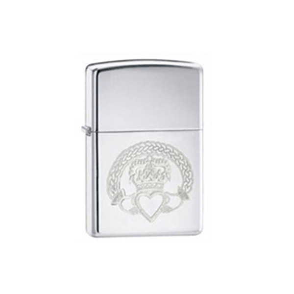 High Polish Chrome DL Claddagh Lighter