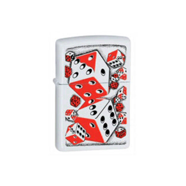 Zippo Rolling Dice White Matte Lighter