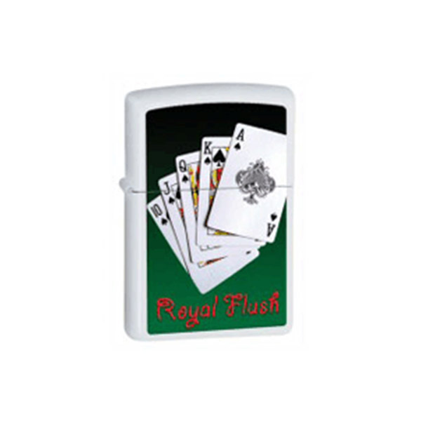 Zippo Royal Flush White Matte Lighter